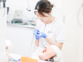 マネキンで実習に取り組む学生