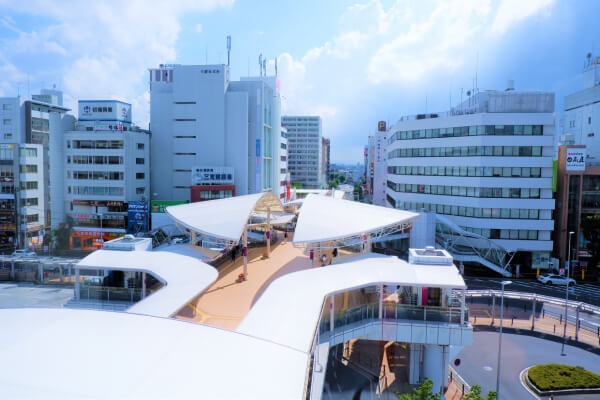 川越駅前の街並み