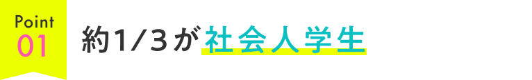 Point01.約1/3が社会人学生